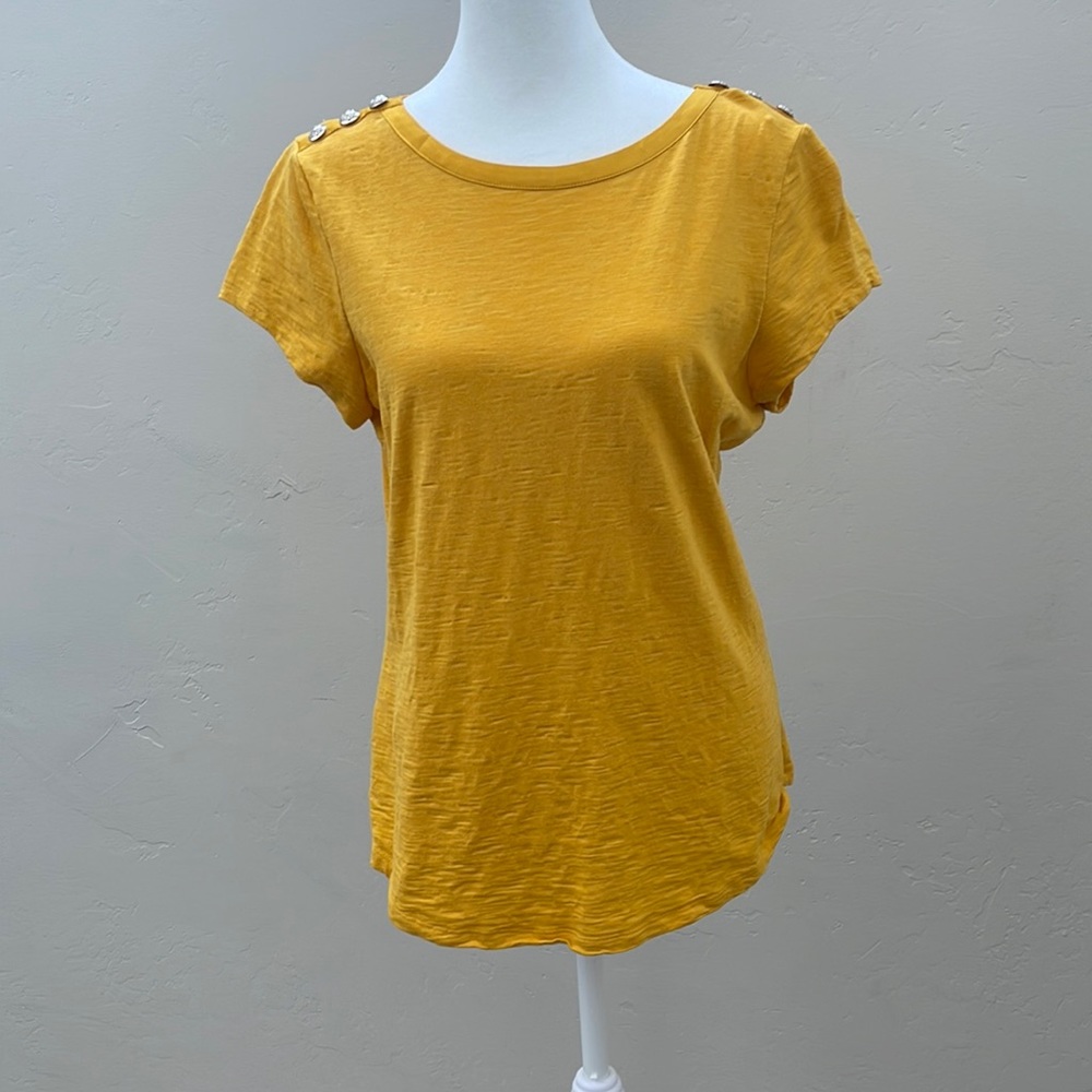 Mustard yellow White House Black Market shirt